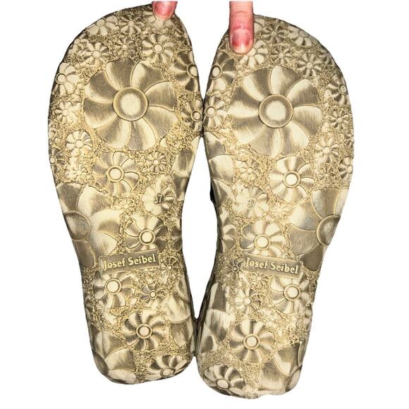 Josef Seibel‎ Ida Black Sandals Loafers Womens Sz US 6.5 EU 37 Leather Fisherman - Picture 10 of 12